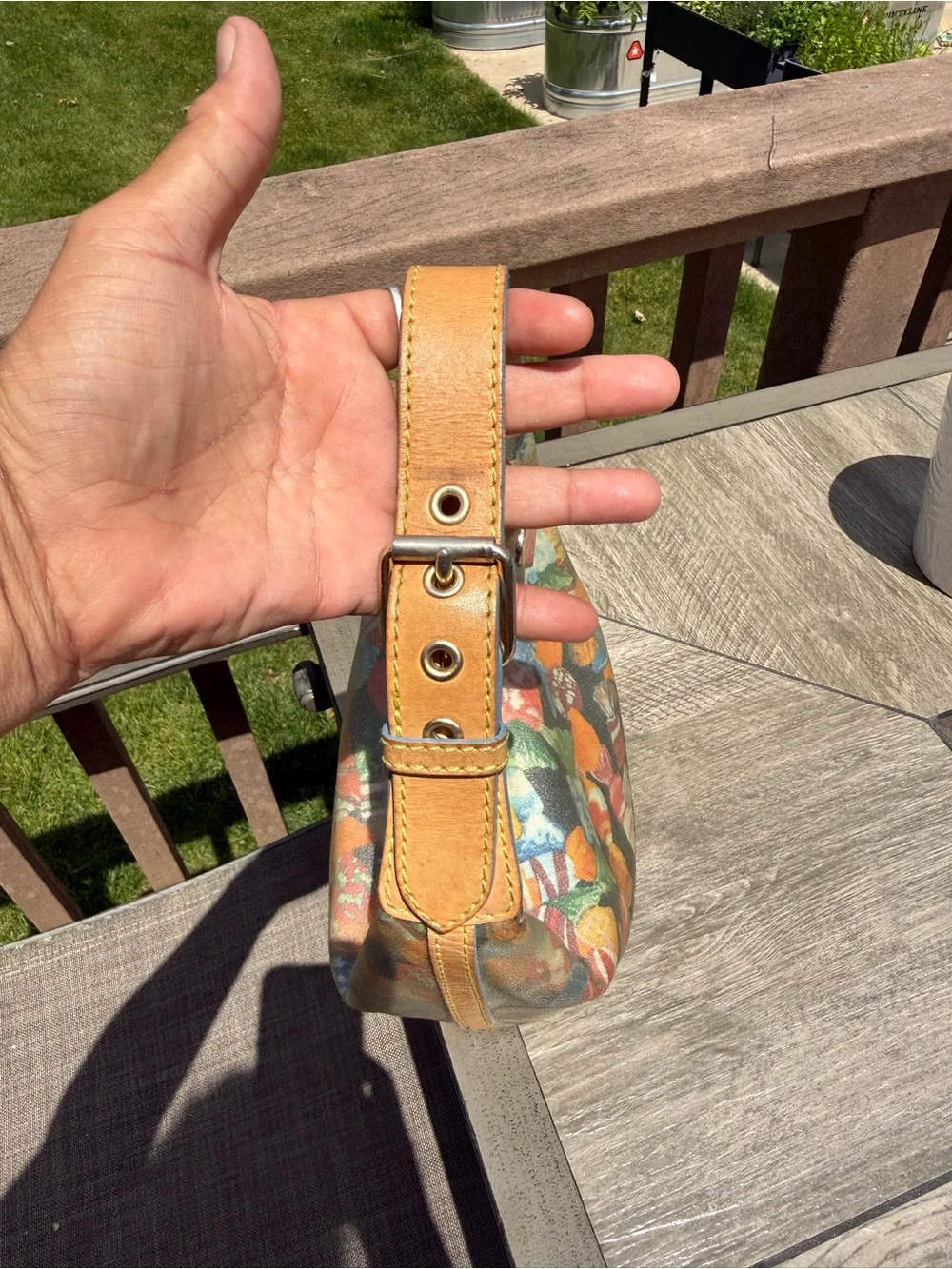 GUC Dooney & Bourke Vintage Y2K Candy Print Bucket/Hobo Bag